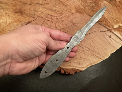 Handmade Damascus Steel Throwing Knife Blank Blade – B18