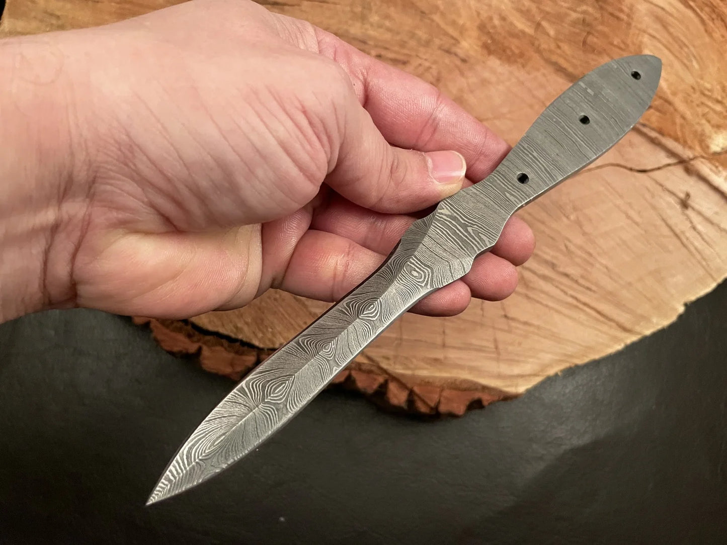 Handmade Damascus Steel Throwing Knife Blank Blade – B18