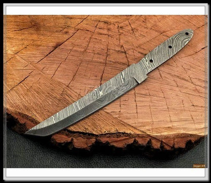 Handmade Damascus Steel Tanto Knife Blade Blank – B19