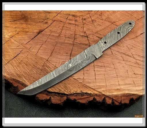 Handmade Damascus Steel Tanto Knife Blade Blank – B19