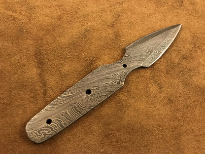 Damascus Steel Double Edge Sgian Dubh Knife Blade – B25