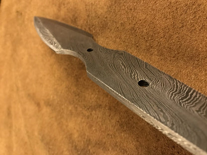 Damascus Steel Double Edge Sgian Dubh Knife Blade – B25