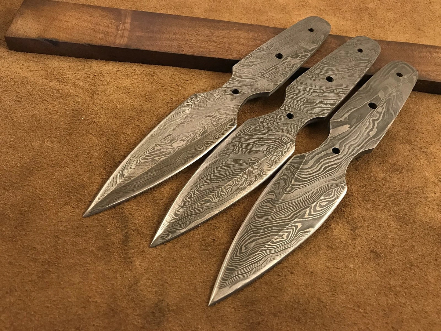 Damascus Steel Double Edge Sgian Dubh Knife Blade – B25