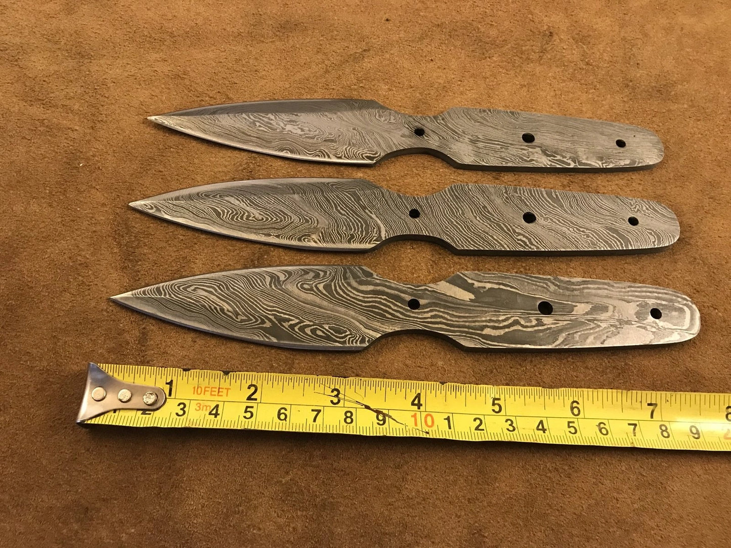 Damascus Steel Double Edge Sgian Dubh Knife Blade – B25