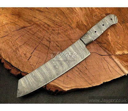 Handmade Damascus Steel Knife blade-Chef Blank Blade-Heat Treated