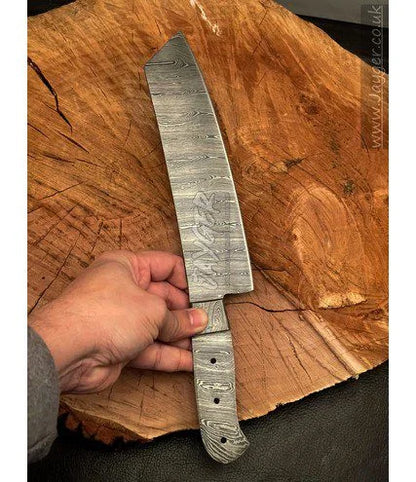 Handmade Damascus Steel Knife blade-Chef Blank Blade-Heat Treated