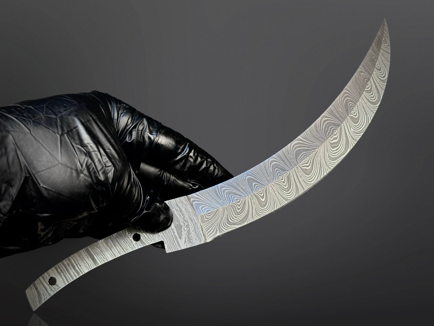 Damascus Steel Curved Edge Dagger Knife Blade – B13