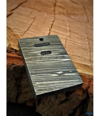 Mandalorian Steel Star Wars Beskar Pendant-Hand Forged Damascus Steel