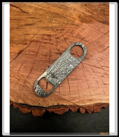 Hand Forged Damascus Steel Bottle Opener / Gift Item