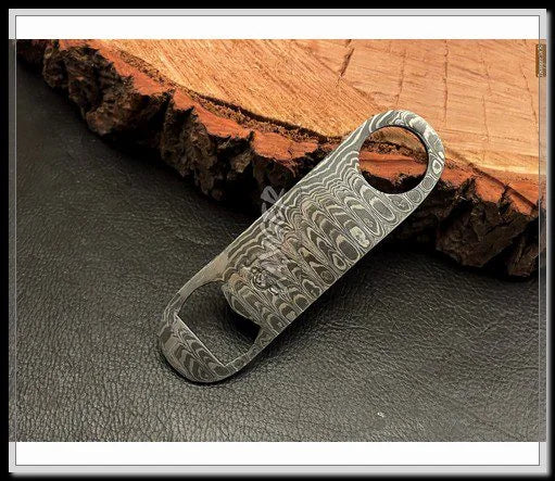 Hand Forged Damascus Steel Bottle Opener / Gift Item