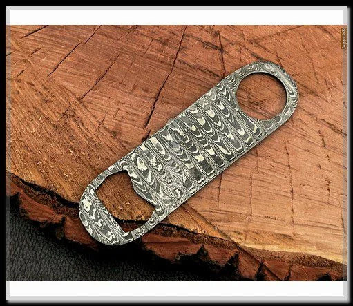Hand Forged Damascus Steel Bottle Opener / Gift Item