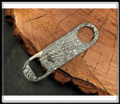 Hand Forged Damascus Steel Bottle Opener / Gift Item