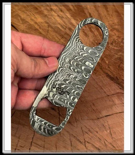 Hand Forged Damascus Steel Bottle Opener / Gift Item