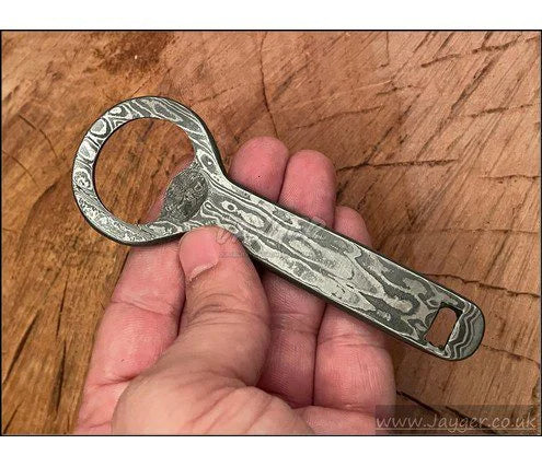 Hand Forged Damascus Steel Bottle Opener / Pendant