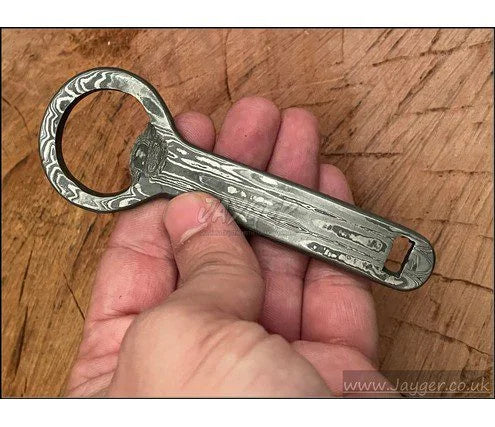 Hand Forged Damascus Steel Bottle Opener / Pendant