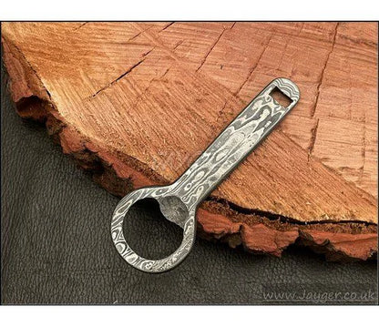Hand Forged Damascus Steel Bottle Opener / Pendant