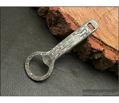 Hand Forged Damascus Steel Bottle Opener / Pendant