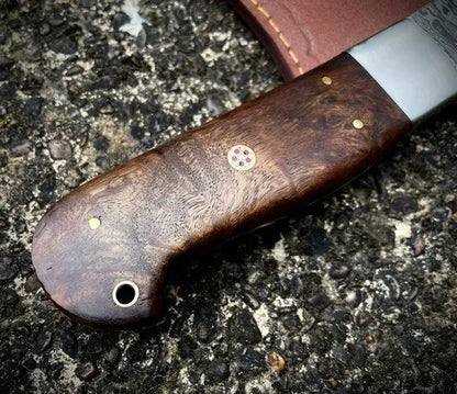 Handmade Damascus Steel Bill Hook Double Edged Blade Wood Handle – BHD1