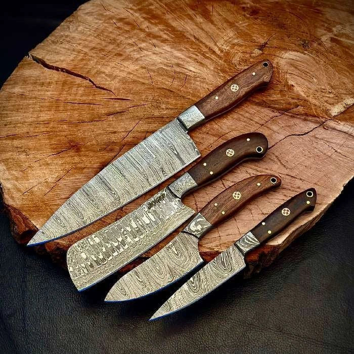 Hand Forged Damascus Steel Kitchen Knife / Chef Set