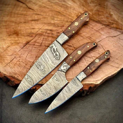 Hand Forged Damascus Steel Kitchen Knife / Chef Set