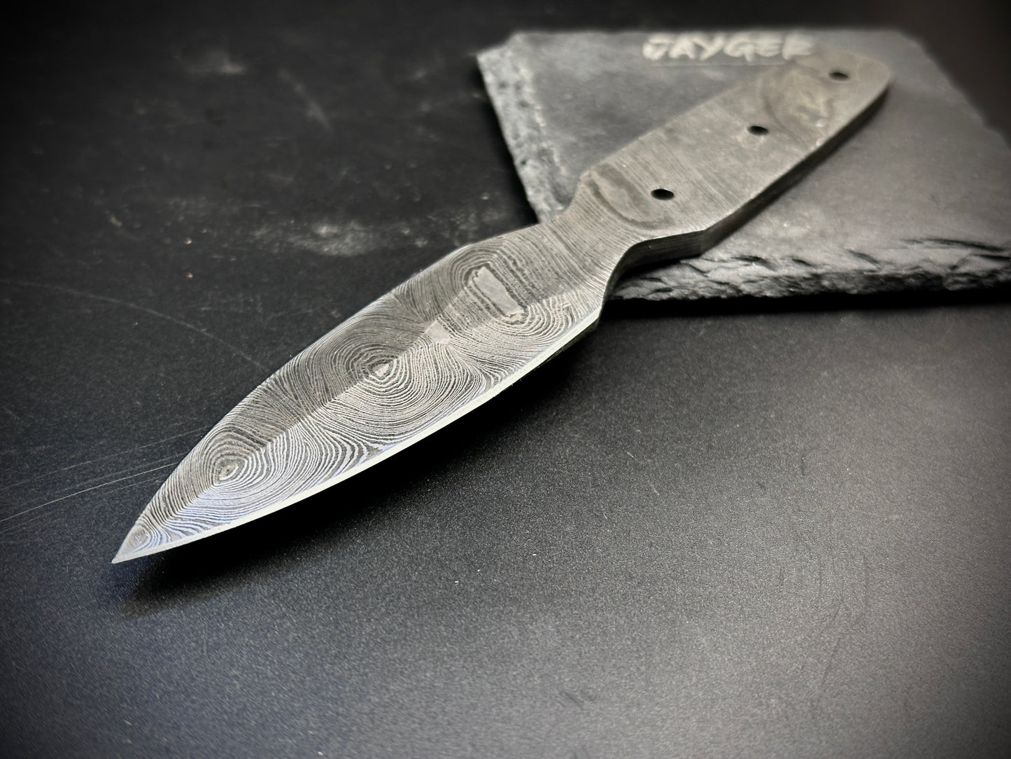 Damascus Steel Double Edge Sgian Dubh Knife Blade – B25