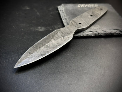 Damascus Steel Double Edge Sgian Dubh Knife Blade – B25