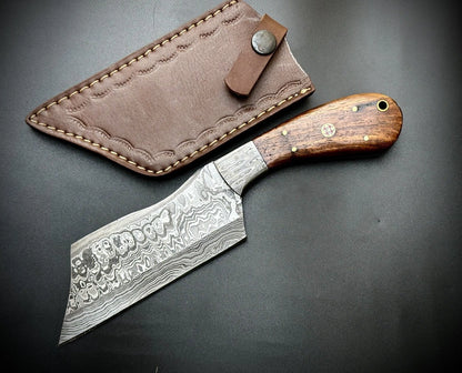 Hand Forged Damascus Steel Cleaver/ Hatchet DH16