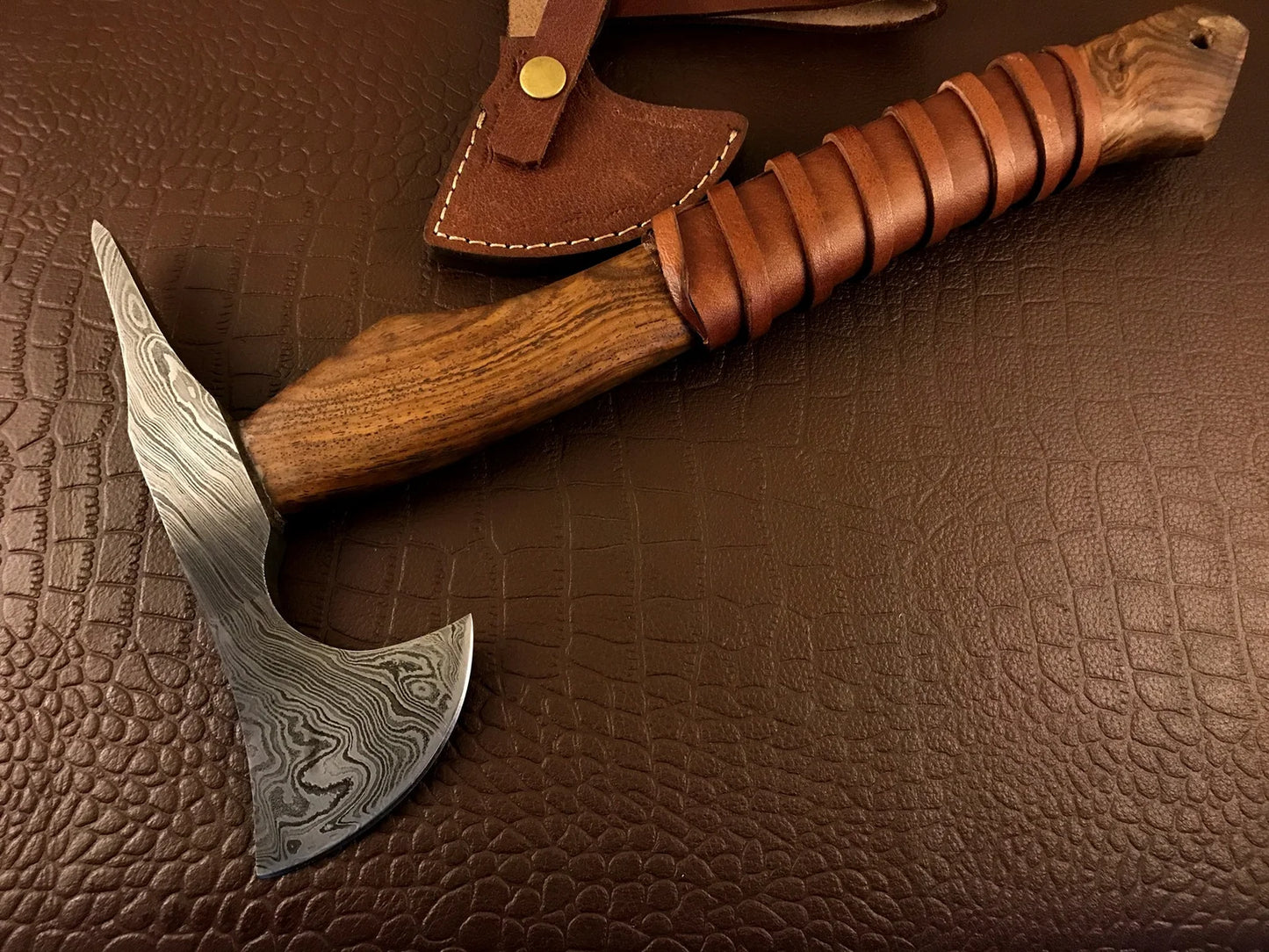 Hand Forged Viking Spike Axe With Leather Sheath – Da6