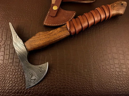 Hand Forged Viking Spike Axe With Leather Sheath – Da6