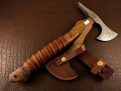 Hand Forged Viking Spike Axe With Leather Sheath – Da6