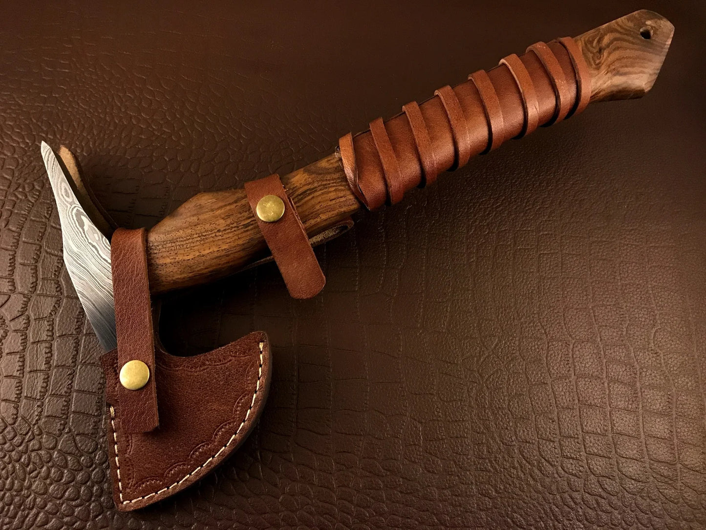 Hand Forged Viking Spike Axe With Leather Sheath – Da6