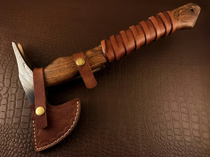 Hand Forged Viking Spike Axe With Leather Sheath – Da6