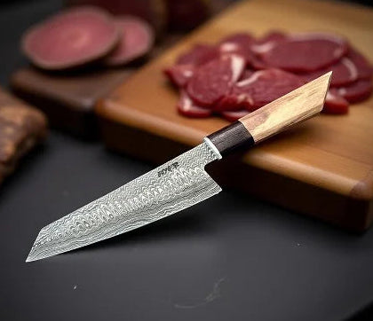 Handmade Santoku Chef Knife – 6.9”Damascus Steel Blade