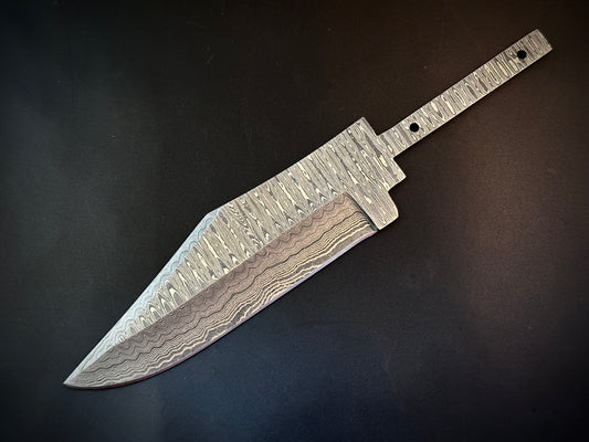 Handmade Damascus Steel Hidden Tang Blank Blade – B35