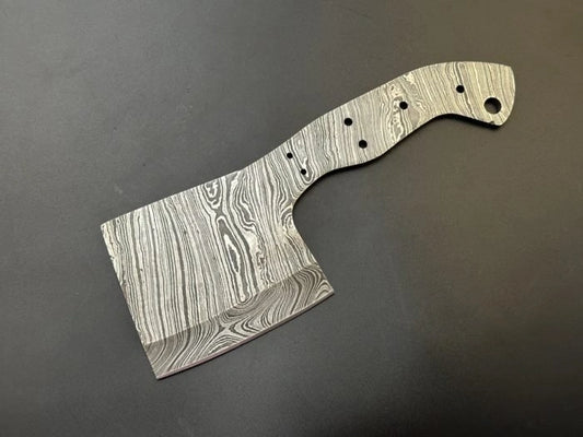 Hand Forged Damascus Steel Meat Cleaver Chef Knife Blank – HB13