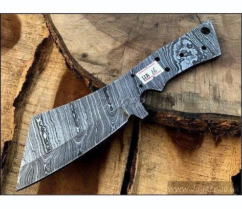 Damascus Steel Bushcraft Knife Blank Blade – HB16 - Jayger