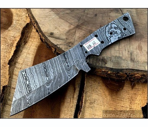 Damascus Steel Bushcraft Knife Blank Blade – HB16