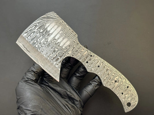 Handmade Damascus Steel Cleaver Knife Blank Blade – HB2