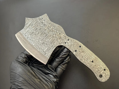 Damascus Steel Cleaver | Bushcraft Knife Blank Blade – HB5