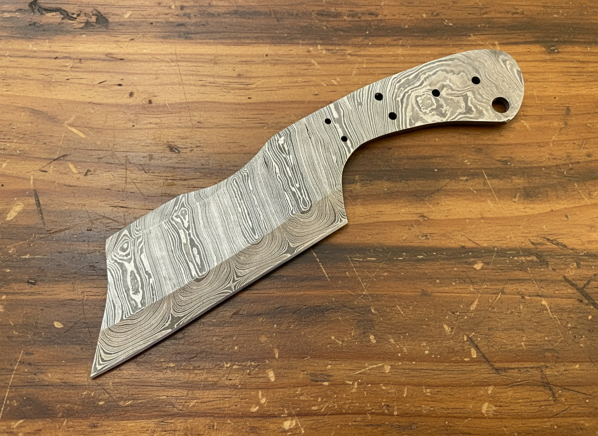 Hand Forged Damascus Steel Bushcraft Knife Blank Blade – HB7