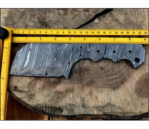 Hand Forged Damascus Steel Cleaver Knife Blank Blade – HB8