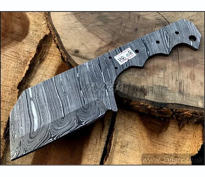 Hand Forged Damascus Steel Cleaver Knife Blank Blade – HB8