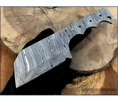 Hand Forged Damascus Steel Cleaver Knife Blank Blade – HB8