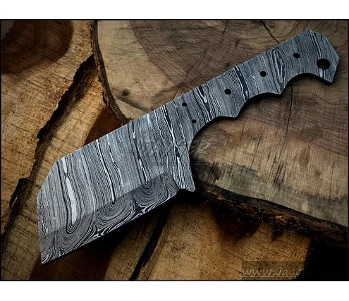 Hand Forged Damascus Steel Cleaver Knife Blank Blade – HB8