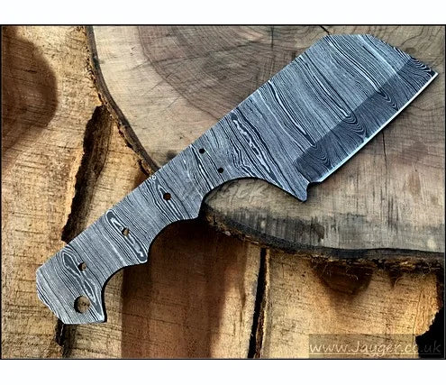 Hand Forged Damascus Steel Cleaver Knife Blank Blade – HB8