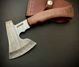 Handmade Damascus Steel Cleaver / Axe with Leather Sheath - Jayger