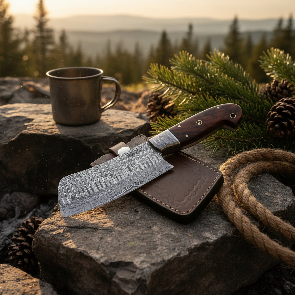 Hand Forged Damascus Steel Kitchen Knife / Chef Set