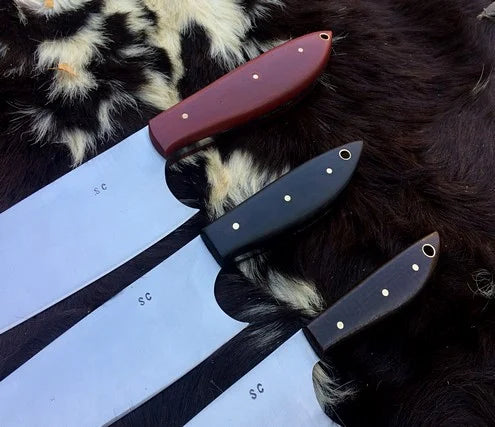 Chef Knives Set Of 3 With Roll Over Leather Sheath