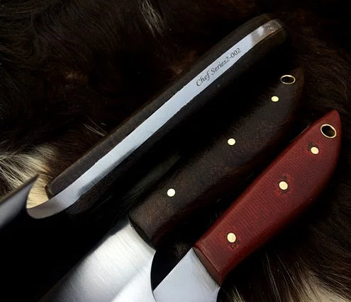 Kitchen Knife Set Of 3 With Leather Roll Over Bag