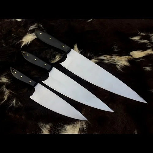 Hand Forged Chef Knives Set Of 3 With Roll Over Sheath
